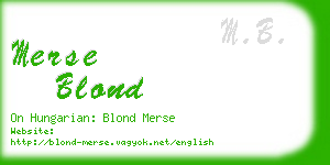 merse blond business card